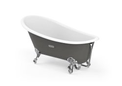 Roca Carmen Grey 1600 x 800mm Freestanding Cast Iron Bath