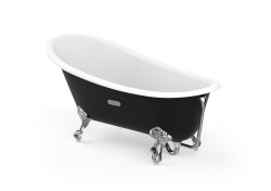 Roca Carmen Black 1600 x 800mm Freestanding Cast Iron Bath