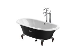 Roca Eliptico 1700 x 850mm Freestanding Cast Iron Bath - Black
