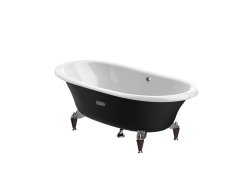 Roca Eliptico 1700 x 850mm Freestanding Cast Iron Bath - Black