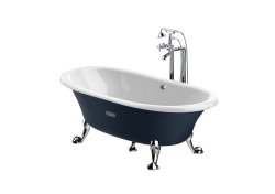 Roca Eliptico 1700 x 850mm Freestanding Cast Iron Bath - Navy Blue
