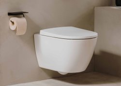 Roca Ona Wall-Hung Rimless Toilet with Horizontal Outlet - White