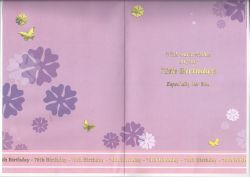 70th Birthday Card - Female - Pink Glitter