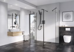 Roman Haven Select 1000mm Glass to Glass Front Wetroom Panel (10mm) - Matt Black