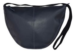 Leather Slouch Bag - Navy