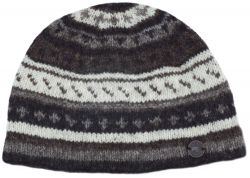 NAYA - Pattern Beanie - pure wool - greys