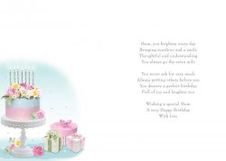 Birthday Card - Wonderful Mum - Cake & Presents - Regal