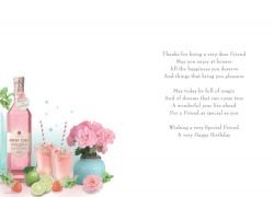 Birthday Card - Special Friend - Pink Gin - Glitter - Regal