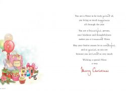 Christmas Card - Lovely Niece - Shoes Presents - Glitter - Regal