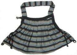 Large Striped Slouch Bag - Grey