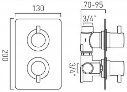Vado Celsius 1 Outlet Thermostatic Shower Valve