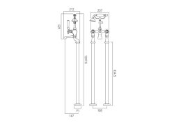 Booth & Co. Axbridge Cross Floor Standing Bath Shower Mixer - Chrome