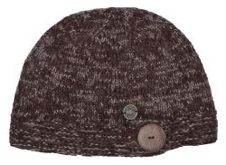 Big button cloche - pure wool - fine wool mix - chestnut
