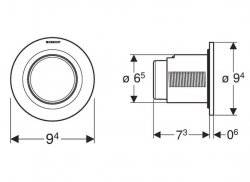 Geberit Pneumatic Matt Chrome Type 01 Single Flush, For 12 And 15cm Concealed Cistern