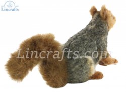 Soft Toy Grey Squirrel Crouching by Hansa (26cm.H) 8049