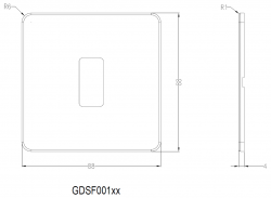 Knightsbridge Screwless 1G grid faceplate - brushed chrome - (GDSF001BC)