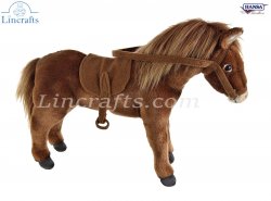 Soft Toy Brown Horse with Saddle & Bridle  by Hansa (37cm) 5811