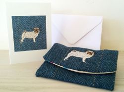 Pendragon the Pug Dog Handmade Tweed Coin Purse