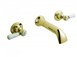 BC Designs Victrion Lever 3 Hole Wall Mounted Bath Filler