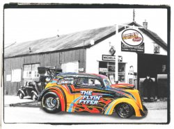 Personalised Outlaw Anglia Drag Racing A5 Birthday Card by LDA. Flyin' Fyfer