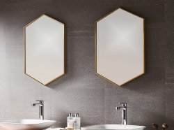 Origins Living Docklands Hexagonal Mirror - Brushed Brass