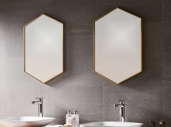 Origins Living Docklands Brushed Brass Hexagonal Mirror