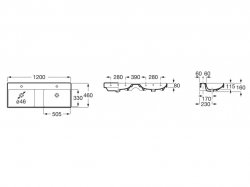 Roca Ona 1200mm Wall Hung Double Basin