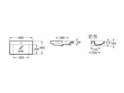 Roca Ona 800mm Wall Hung Basin