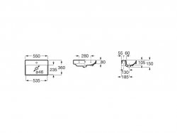 Roca Ona 550mm Compact Wall Hung Basin