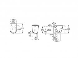 Roca Ona Back-to-Wall Rimless Toilet - White