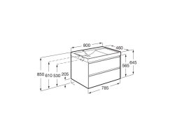 Roca Ona Unik 800mm Left Hand Basin & Light Oak Unit (2 Drawers)