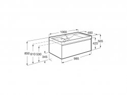 Roca Ona Unik 1000mm Basin & Matt Green Unit (1 Drawer)