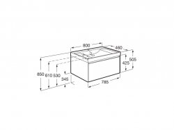 Roca Ona Unik 800mm Basin & Dark Elm Unit (1 Drawer)