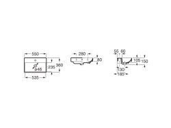 Roca Ona Unik Compact 550mm Basin & Light Oak Unit (2 Drawers)