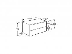 Roca Ona Unik 1000mm Matt White Unit & Countertop (2 Drawers)