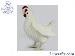 Soft Toy Bird, White Hen by Hansa (39cm.L) 7329