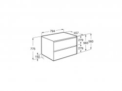Roca Ona Unik 800mm Matt Green Unit & Countertop (2 Drawers)