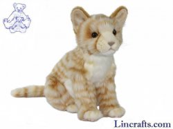 Soft Toy Cat, Ginger Kitten Sitting by Hansa (40cm.L) 7226