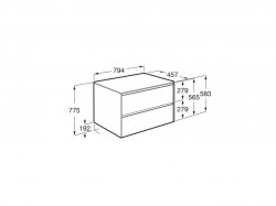 Roca Ona Unik 800mm Light Oak Unit & Countertop (2 Drawers)