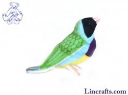 Soft Toy Black Headed Gouldian Finch Bird by Hansa (11cm.L) 5694