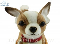 Soft Toy Chihuahua Dog with Yellow Shirt & Red Lead (24cm) 7548