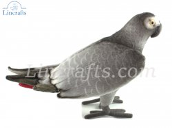 Soft Toy Bird. African Grey Parrot by Hansa (27cm ) 7986