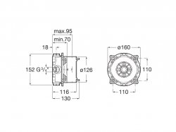 Roca Ona Built-In Matt Black Bath Shower Mixer with Diverter (2 Ways)