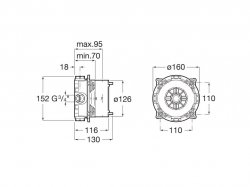 Roca Ona Built-In Rose Gold Bath Shower Mixer with Diverter (2 Ways)