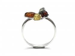 Silver Multi Amber Butterfly Ring