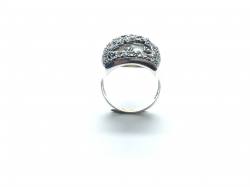 Silver Mother of Pearl and Marcasite Ring