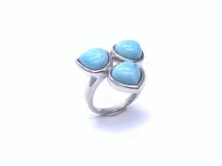 Silver Turquoise 3 Stone Ring