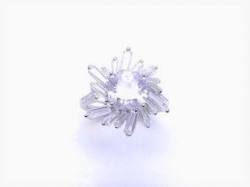 Silver CZ Cluster Ring M