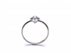 Silver White CZ Solitaire Kite Design Ring K