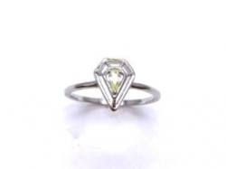 Silver Light Green CZ Kite Design Ring J